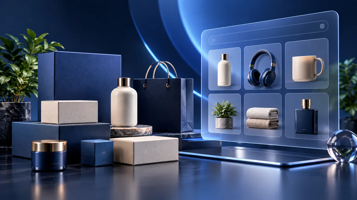 Product catalog and e-commerce concept