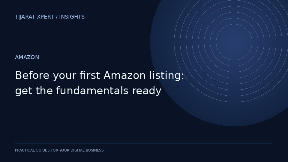 Before your first Amazon listing: get the fundamentals ready