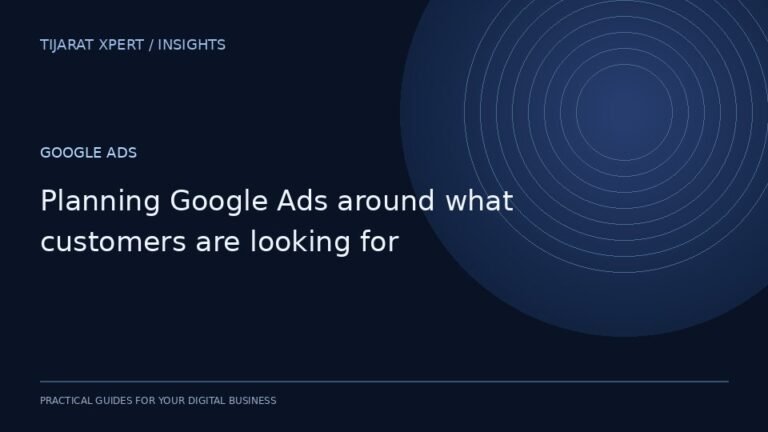 Planning Google Ads around what customers are looking for