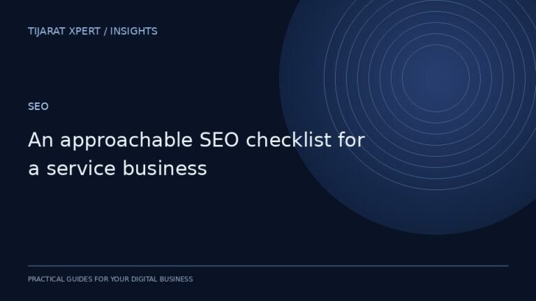 An approachable SEO checklist for a service business